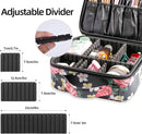 Axooms Cosmetics Storage Bag with Adjustable Compartments, Black, 25 × 22 × 9 cm