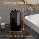 Axooms 360° Rotating Makeup Brush Holder with Sliding Dust Cover, Clear Dust-Resistant Organizer for Vanity and Bathroom, Gray