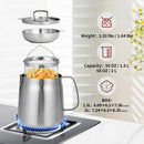 Axooms Stainless Steel Deep Frying Pot 68oz – Large Capacity Multi-Use Oil Filter Pot, Durable Grease Container, Multi-Function Kitchen & Camping Fryer (50oz/1.5L)