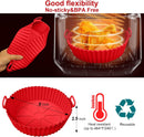 Axooms Non-Stick Silicone Pot for Air Fryer, 2-Pack, Food-Safe Air Fryer Liners as Alternative to Flammable Parchment Paper, Oven Basket, Fits 3-5 Quart, 2 Pieces
