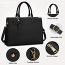Axooms Women's 15.6-Inch Water-Resistant PU Leather Laptop Tote Bag for Work and Office
