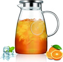 Axooms Clear Glass Pitcher 1.5L (1.4L Capacity) with Removable Lid – Hot & Cold Beverages, Easy to Clean, Borosilicate Heat-Resistant for Tea, Coffee, Milk, Juice & More