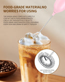 CIRCLE JOY Rechargeable Milk Frother Handheld with Stand, Dual Spring Whisk Head Electric Coffee Frother Foam Maker, Portable Drink Mixer for Cappuccino, Latte, Matcha, Black