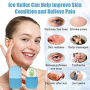 Axooms Reusable Silicone Face and Eye Ice Roller for Facial Massage and Skincare, Pore Tightening, Anti-Wrinkle, Puffiness Reduction and Improved Skin Elasticity (Blue)