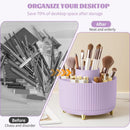 Axooms 360° Rotating Makeup Organizer, 5-Compartment Makeup Brush Holder for Bedroom and Bathroom Vanities, Office Stationery Storage and Desktop Pen Holder, Black