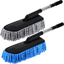 Axooms 2-Pack Microfiber Car Dusters, Scratch-Free Exterior Dusting Brushes with Extendable Handles for Interior and Exterior Cleaning (Blue Gray)