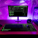Axooms XL White Topographic Contour Gaming Mouse Pad, Extended Desk Mat with Non-Slip Rubber Base and Stitched Edges