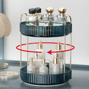 Axooms 360° Rotating Makeup Organizer for Bathroom Countertop, 3-Tier Cosmetic and Perfume Storage Shelf, Gold