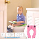 Axooms Large Foldable Non-Slip Potty Training Seat for Boys and Girls, Reusable Travel Toilet Seat Cover, Fits Round and Oval Toilets with Carrying Bag, Pink (New)