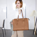 Axooms Women's Large PU Leather Tote Bag, 15.6-Inch Laptop Handbag for Classes