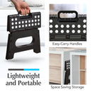 Handy Laundry Folding Step Stool 9 Inch, Black, Non-Slip Holds 300 lbs | 9 Inch, Black, Foldable Collapsible Step Stool, Non-Slip, Holds 300 lbs, Kitchen Bathroom Bedroom, Adults