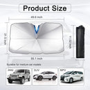Axooms Car Windshield Sun Shade, Foldable Car Umbrella Sunshade with UV and Heat Protection, Keeps Your Car Cool, Open Design for Trucks and Cars (55 × 31 Inches)