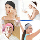 Axooms Spa Facial Headband, Spa Headbands for Women Make Up Hair Headband Skincare Headbands Towel Head Band Adjustable Coral Fleece Elastic Hair Band for Washing Face Sports-4 PCS