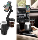 Axooms Universal 3-in-1 Car Cup Holder and Phone Mount, Expandable Base, Black
