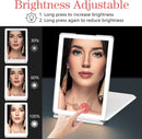 Axooms Rechargeable Makeup Mirror with 72 LEDs, Built-In Magnifying Mirror, 3 Light Colors & Touch-Control Brightness, Foldable Travel Mirror