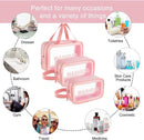 Axooms Transparent Travel Cosmetic Bag Set, 3 Pieces, Clear Toiletry Bags for Women and Girls