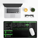 Axooms XL White Topographic Contour Gaming Mouse Pad, Extended Desk Mat with Non-Slip Rubber Base and Stitched Edges