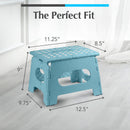 Handy Laundry Folding Step Stool 9 Inch, Black, Non-Slip Holds 300 lbs | 9 Inch, Black, Foldable Collapsible Step Stool, Non-Slip, Holds 300 lbs, Kitchen Bathroom Bedroom, Adults