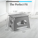 Handy Laundry Folding Step Stool 9 Inch, Black, Non-Slip Holds 300 lbs | 9 Inch, Black, Foldable Collapsible Step Stool, Non-Slip, Holds 300 lbs, Kitchen Bathroom Bedroom, Adults