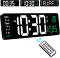 Large Digital Wall Clock with Remote Control - 16"