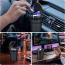 Axooms Car Ashtray with Lid, Stainless Steel Smokeless Portable Detachable Windproof Ashtray, Fits Car Cup Holders (Black)