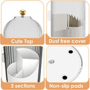 Axooms Makeup Brush Holder with 360-Degree Rotating Cover, Transparent Dustproof Vanity Organizer
