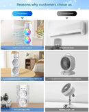 Axooms 4000mAh Double-Ended Spray Fan, Cool Air, 3 New Speeds 2025, USB-C Rechargeable with LED Light Cooler, Touch & Remote Control, 280ml Water Tank, Ice Fill (White)
