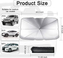 Axooms Car Windshield Sun Shade, Foldable Car Umbrella Sunshade with UV and Heat Protection, Keeps Your Car Cool, Open Design for Trucks and Cars (55 × 31 Inches)