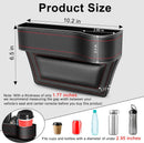 Axooms Multifunctional Car Seat Organizer, Console Side Storage Box with Cup Holder and Two Seat Hooks, Front Seat Car Organizer for Phone and Sunglasses