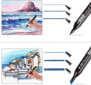 Axooms 48 Dual Tip Art Markers Set for Drawing – Complete Colored Acrylic Marker Set, Washable Brush Tip Color Pens, Non-Toxic Permanent Markers with Double Tip for Kids