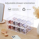 Axooms 4-Drawer Clear Acrylic Sunglasses Organizer, Divided Display Storage Box for Jewelry, Cosmetics, Watches, Makeup Brushes, and Eyeglasses