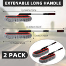 Axooms 2-Pack Microfiber Car Dusters, Scratch-Free Exterior Dusting Brushes with Extendable Handles for Interior and Exterior Cleaning (Blue Gray)