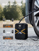 Axooms 12V Digital Tire Inflator, 150 PSI Car Air Compressor with Preset Pressure and Auto Shutoff, Portable Pump for Cars, Bikes and Inflatables