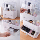 Axooms Large Makeup Organizer with Dustproof Lid and Drawers, Cosmetics and Jewelry Display Box for Dressing Table, Bathroom and Wardrobe, White