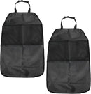 Axooms 2 PCS Kick Mat Back Seat Protector, Waterproof Car Backseat Protective Kick Mat with 2 Mesh Pockets, Large Vehicle Seat Back Kick Mat Organizer for Kids, Car Accessories (2PCS)
