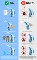 HiLIFE Steamer for Clothes, Portable Handheld Clothing Steamer, 240ml Big Capacity, 700W, Strong Power, Fabric Quick Wrinkle Remover with Brush for Home, Office(ONLY 120V) -Blue