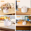 Axooms 360° Rotating Pen and Pencil Holder with 5 Compartments for Office, School and Home, White