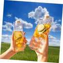 Axooms 2-Piece 500 ml Glass Water Bottle Set, Clear Plastic Milk-Carton Design Bottles with Lids for Outdoor Sports