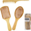 Axooms 3-Piece Natural Bamboo Hair Brush Set for Women, Men & Babies, Detangling Brushes for Wet, Dry, Curly, Thick & Straight Hair