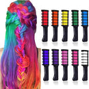 Axooms 10-Piece Temporary Bright Hair Chalk Set, Shimmering Washable Colored Hair Chalk Combs, Birthday Gift for Girls, Children's Hair Coloring Parties and Costume Parties