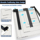 Axooms Paper Cutter, 12 Inch Paper Trimmer with Heavy-Duty Metal Base, 10-Sheet Capacity Guillotine Cutter for Crafts, Cards, Coupons, Stickers & Photos - Black