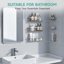 Veken Shower Caddy 6-Pack, Bathroom Organizers and Storage Shelves, Black | Advanced Rustproof Design, Large Capacity, No Drilling, Adhesive Rack with Soap Holder, Wall-Mounted Kitchen & Home Decor