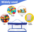 Axooms 4-Pack Clear Toy Storage Bags, 9.4 x 6.7 x 4.3 Inches, Transparent PVC Toy Organizer Bags with Zippers, Waterproof Storage for Building Blocks and Small Toys, Black