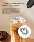 CIRCLE JOY Rechargeable Milk Frother Handheld with Stand, Dual Spring Whisk Head Electric Coffee Frother Foam Maker, Portable Drink Mixer for Cappuccino, Latte, Matcha, Black