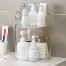 Axooms 360° Rotating Makeup Organizer for Bathroom Countertop, 3-Tier Cosmetic and Perfume Storage Shelf, Gold