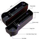 Axooms Multifunctional Car Seat Organizer, Console Side Storage Box with Cup Holder and Two Seat Hooks, Front Seat Car Organizer for Phone and Sunglasses