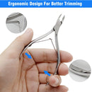 Axooms Professional Stainless-Steel Cuticle Nipper, Surgical-Grade Half-Jaw Nail and Dead Skin Trimmer with Double Spring