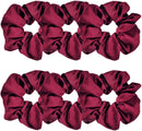 Axooms 6-Piece Satin Silk Scrunchie Set, Soft Ponytail Holders for Women and Girls, 4.3-Inch Pink Hair Ties