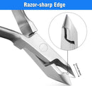Axooms Professional Stainless-Steel Cuticle Nipper, Surgical-Grade Half-Jaw Nail and Dead Skin Trimmer with Double Spring