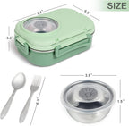 Axooms Stainless Steel Bento Lunch Box (1000 ml) – 3-Compartment, Leak-Proof with Sauce Bowl, Fork & Spoon | Stackable, BPA-Free, Dishwasher Safe